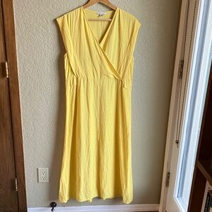 Vintage Spanner linen blend sunshine yellow dress